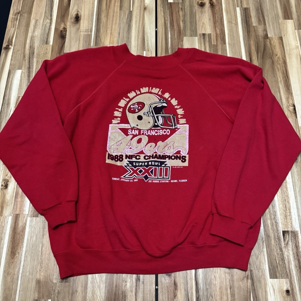 Vintage San Francisco 49ers Sweatshirt Mens XL Hanes Red Crewneck NFL 80s
